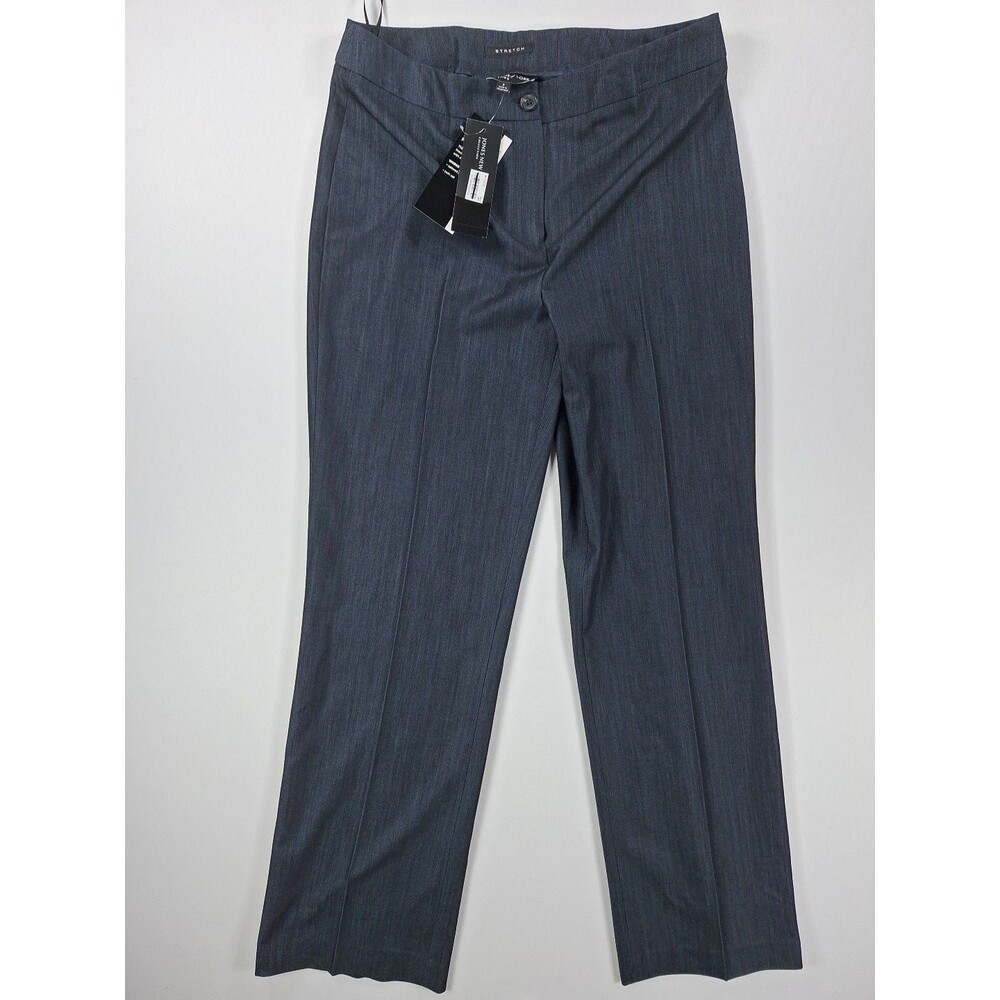 Jones New York Pants Stretch Navy Combo Relaxed Fit Wider Straight Leg Size 8